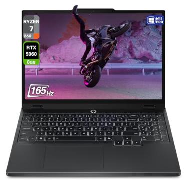 Imagem de Lenovo Laptop para jogos Legion 5 Gen 10, AMD Ryzen 7-260, RAM DDR5 de 32 GB, SSD PCIe de 2 TB, tela WQXGA de 15 polegadas (2560 x 1600), Nvidia G-Force RTX 5060, teclado retroiluminado RGB de 24