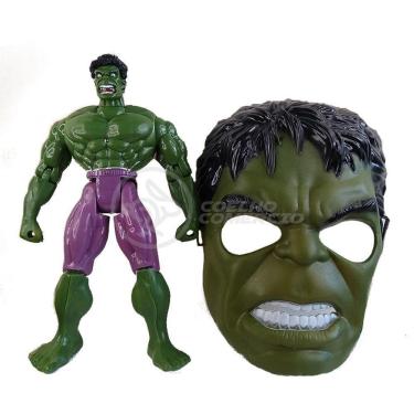 Imagem de Boneco Articulado 25Cm Action Incrivel Hulk + Mascara 16Cm