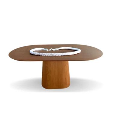 Imagem de Mesa De Jantar Cone Retangular Arredondada 140x90cm Cinamomo