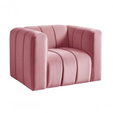 Imagem de Poltrona Mona Decorativa Confortável Moderna Sala De Estar - Suede Rosa 280