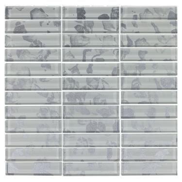 Imagem de Pastilha De Vidro Evolution White 9,5x2,3 Placa 30x30cm - 1313121004