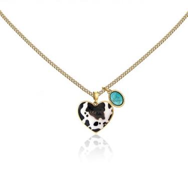 Imagem de Montana West Colar feminino com pingente Wrangler Western, ouro 14k, prata, coração, turquesa, cowgirl, vintage, moda, Cobre, Sem Pedra Preciosa