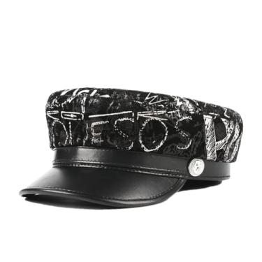 Imagem de Chapéus masculinos femininos estampados casuais masculinos juvenis azul marinho Chapeu unissex couro genuíno camurça chapéus, Estilo 6, XG