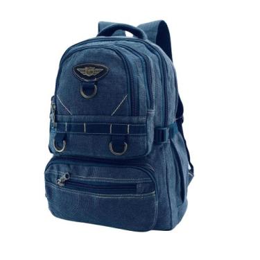 Imagem de Mochila Bolsa Lona Tecido Grosso Resistente Aguenta Peso Livros Moda C