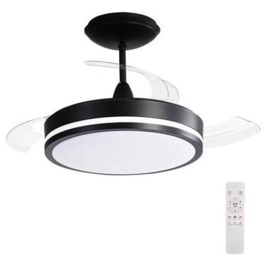 Imagem de Ventilador Teto Retratil Controle Remoto 91Cm Preto Bivolt