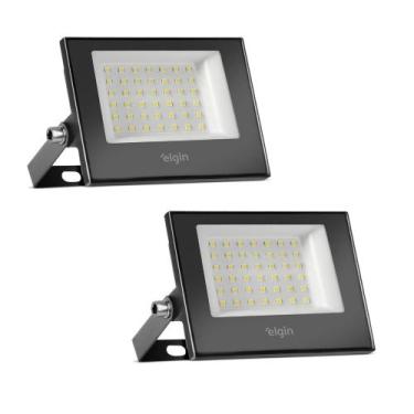 Imagem de 2 Refletor 50w Led Rua Poste Energia Cabo Prova Dágua Elgin