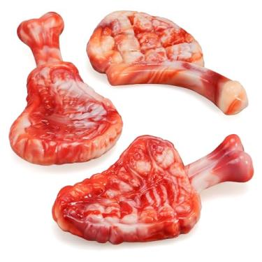 Imagem de GASAPET Brinquedos de mastigar cães para mastigar agressivos, 3 brinquedos resistentes para cães de raças médias e grandes, com sabor de bacon verdadeiro, melhores brinquedos para mantê-los ocupados