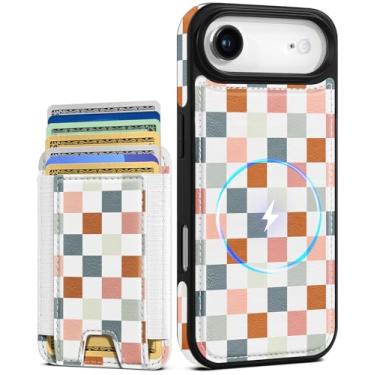 Imagem de Shorogyt Capa carteira para iPhone Air – Serve para 7 cartões, compatível com Magsafe Suporte magnético destacável para cartão de crédito de couro bonito capa de telefone feminina meninas para Apple