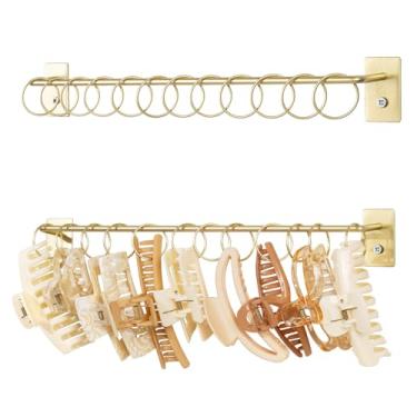 Imagem de SNOWSTAR Suporte organizador de clipe de garra de metal, suporte de grampo de cabelo e armazenamento para mulheres e meninas, clipes de garra, acessórios de cabelo para armário de porta de parede