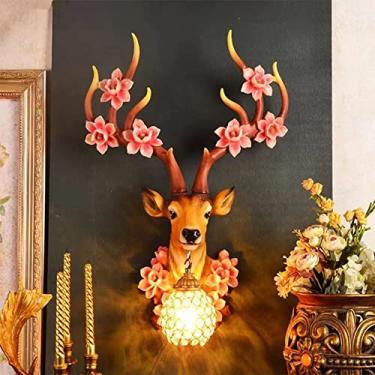 Imagem de Luminária de parede LED estilo veado, contemporânea, para sala de estar, quarto, escritório, casa de campo, hotel, quarto infantil, corredor, decoração artística (Estilo 9)