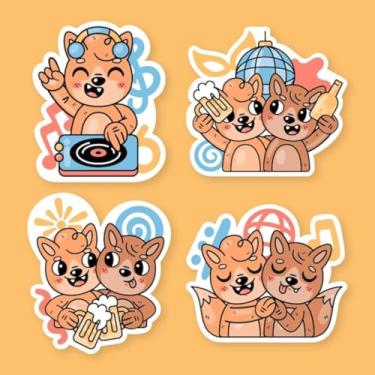 Imagem de Adesivos Kawai fofos para decoração de quartos, cadernos e festas infantis 30x30cm