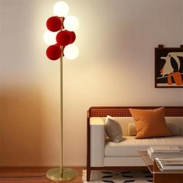 Imagem de Luminária de chão contemporânea de luxo, com design moderno e artístico, ideal para sala de estar, quarto, escritório, casa de campo, hotel ou residências. Possui LED, design retrô e criativ