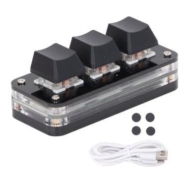 Imagem de Mavaol Teclado compacto para jogos de 12 teclas interruptores azuis iluminação RGB teclas macro programáveis USB tipo C para jogadores, design de produtividade e economia de