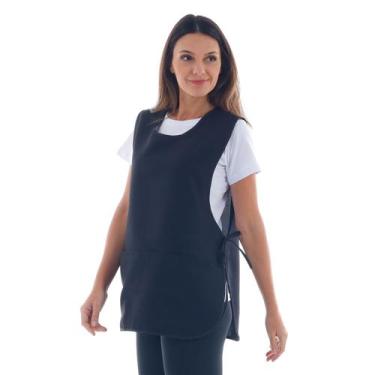 Imagem de Bata Jaleco Avental Tecido Oxford com Bolsos Amarração e Ajuste Latera