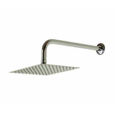Imagem de Ducha Quadrada Slim 20 Cm Em Inox Com Braço De Parede - AMG Metais