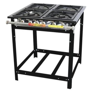Imagem de Fogão Industrial a Gás Venâncio 4 Bocas 2 Duplas Baixa Pressão Linha E
