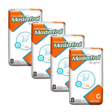 Imagem de Kit 4 Fralda Geriátrica Masterfral Confort Unissex Tamanho G 7 Unidade