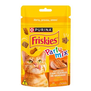 Imagem de Petisco para Gato Friskies Party Mix Sabor Frango, Fígado e Peru 40g