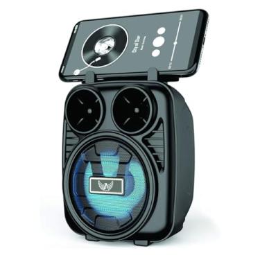 Imagem de Caixa De Som Portátil Bluetooth USB Com Led 8W Entrada Cartão Memória Pen Drive Rádio FM