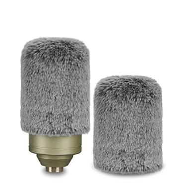 Imagem de Geekria Para Creators Peludo Para-brisas Compatível com MXL 990, 550, 770, R144, V250, Revelation Mini Mic DeadCat, Protetor de Vento Windbuster, Windjammer, Capa Fluff Para-brisa (Cinza/Pacote com 2)