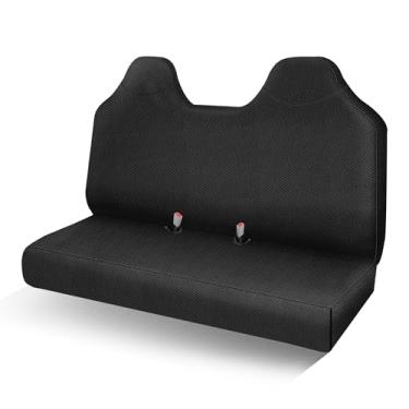 Imagem de EDIETH Capa de banco frontal de tecido sanduíche compatível com Ford F250 F350 F450 1999 2000 2001 2002 2003 2004 2005 2006 2007 Super Duty Trucks Capa de banco completa - preta