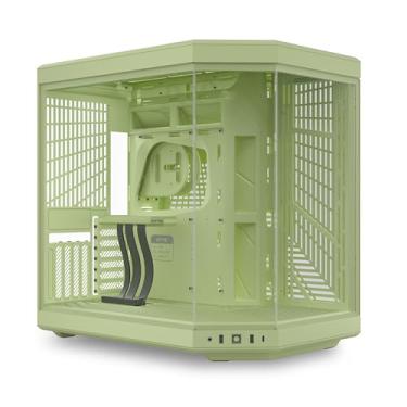 Imagem de Hyte Y70 Mid-Tower ATX Gaming PC Desktop Case - Vidro temperado panorâmico - Câmara dupla - Chassi de alto fluxo de ar - Cabo Riser PCIE 4.0 incluído - Nova estética moderna - Matcha Milk (verde)