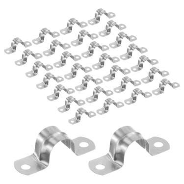Imagem de PATIKIL Braçadeiras de conduíte de suporte em U de 2 furos de 3/10.2 cm, correia rígida de aço inoxidável de 30 peças para fixação de cabos de tubulação de água, mangueiras, tubos de combustível