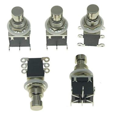 Imagem de KAISH Pacote com 5 interruptores de pedal de pedal de efeito de guitarra DPDT de 6 pinos com 6 pinos, preto