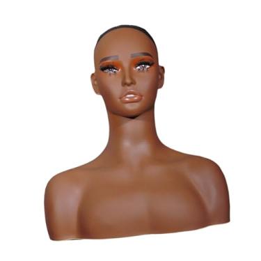 Imagem de harayaa Cabeça realista de manequim, exibição de peruca Exibir manikin canteiro bustão de peruca para acessórios de beleza