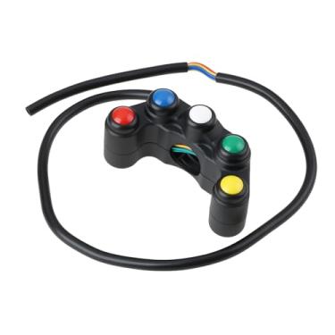 Imagem de OTOTEC Interruptor de guidão de 5 botões para motocicleta compatível com Yamaha YZF-R6 YZF-R1 XSR700 XSR900 modelo para scooter ATV E-Bike