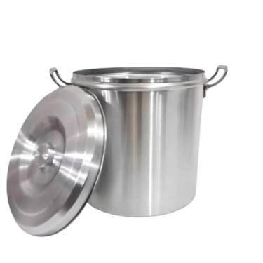 Imagem de Caldeirão de Alumínio N35 Reforçado 30 Litros Linha Hotel Profissional com Tampa, Caçarola Panela Grande Industrial Restaurante