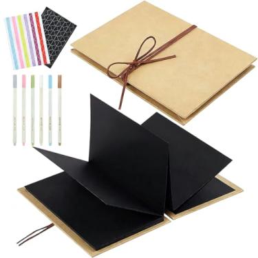 Imagem de Álbum de fotos pequeno de 15 x 20 cm com acessórios faça você mesmo, livro de memórias de papel kraft dobrável extensível para aniversário de casamento