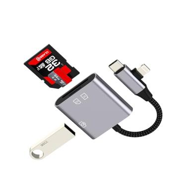 Imagem de Leitor de cartão SD para iPhone 17 16 15 14 Pro para Apple Lightning USB C para TF adaptador de porta OTG câmera digital micro SD acessórios de memória Hub divisor plugue para iPad compatível com