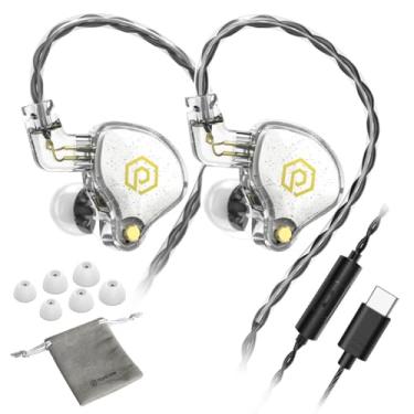 Imagem de POPCORN Bass X8 Pro Type C in Ear Monitors Fones de Ouvido Fones de Ouvido Fones de Ouvido Fones de Ouvido Estéreo com Microfone (Branco)