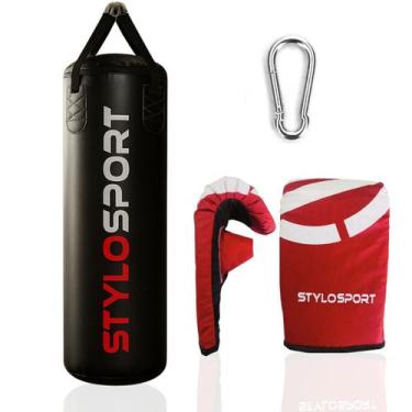 Imagem de Saco De Boxe 90 Cm Profissional + Luva Bate Saco - STYLO SPORT, Vermel