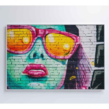 Imagem de Quadro Grafite óculos 120x80 Cm Adesivo Fotográfico