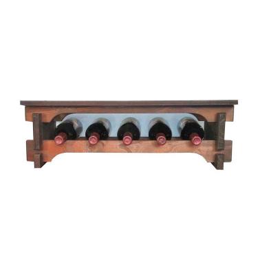 Imagem de Adega Vinho Madeira 05 Garrafas Tipo Mesinha Imbuia C05