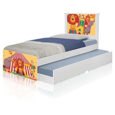 Imagem de Bicama Juvenil Adesivada Palhaço Circo Com Colchões
