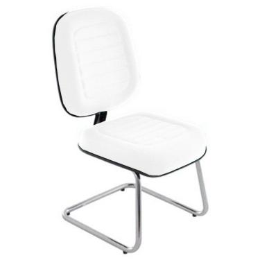 Imagem de Cadeira Diretor Para Escritório Cromada Linha Blenda Branco