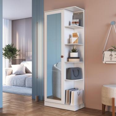 Imagem de Sapateira 1 Porta Com Espelho Paris Fidelitá Branco