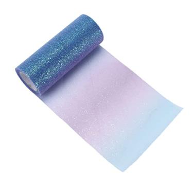 Imagem de -íris glitter tule espumante tule rolos carretel tecido flexível requintado conveniente prático material de artesanato faça você mesmo para decorações de festa de casamento (Gradiente Azul)