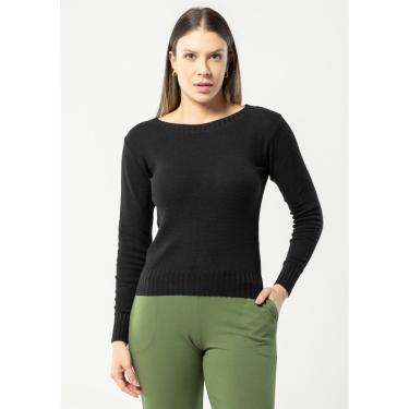 Imagem de Blusa Manga Longa Pau a Pique Modal Preto