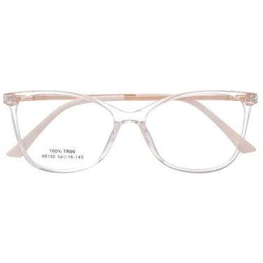 Imagem de Armação Óculos Grau Feminina Quadrado Love Transparente - Palas Eyewea