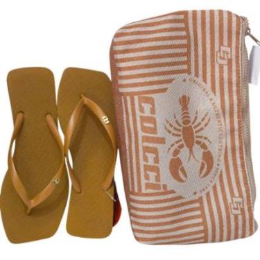 Imagem de Chinelo Feminino Colcci Marrom com Necessaire - Estampa da Coleção-Feminino