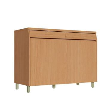 Imagem de Balcão de Cozinha com Tampo Simone Mendes 100% MDF 2 Portas 2 Gavetas Carvalho