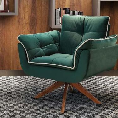 Imagem de Poltrona Opala Giratoria no Tecido Veludo Gustavo Decor, Verde
