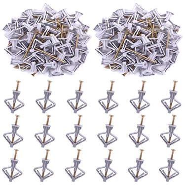 Imagem de Swpeet 60 peças de âncora de drywall cinza com kit de parafusos - kit de âncora de parede de gesso de plástico de nylon e parede oca, ganchos de âncora de parede e âncora de alternância de porta oca