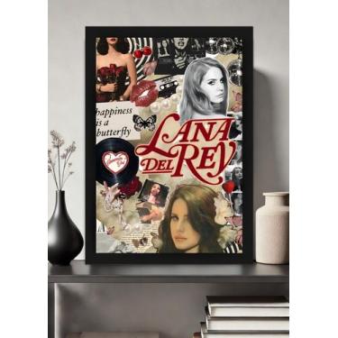 Imagem de Quadro Lana Del Rey Arte com Vidro e Moldura Preta - Spark Loja