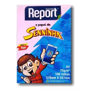 Imagem de KiT 4 Papel Oficio Sulfite Seninha A4/400 Folhas Verde/Amarelo/Azul/Ro