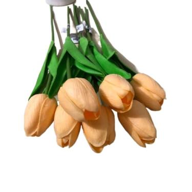 Imagem de kit 6 Flor Artificial de Eva 34cm Tulipas(laranja claro)